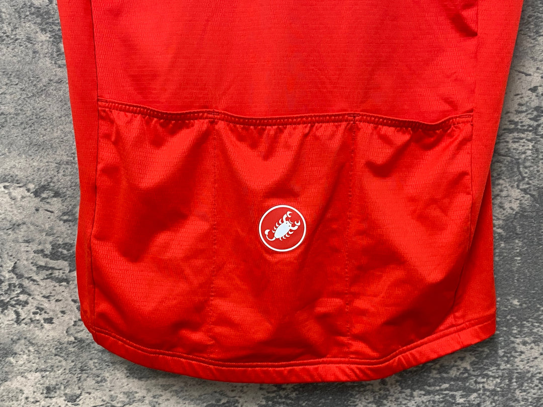JZ587 カステリ CASTELLI ROSSOCORSA ジレ サイクルベスト 赤 M