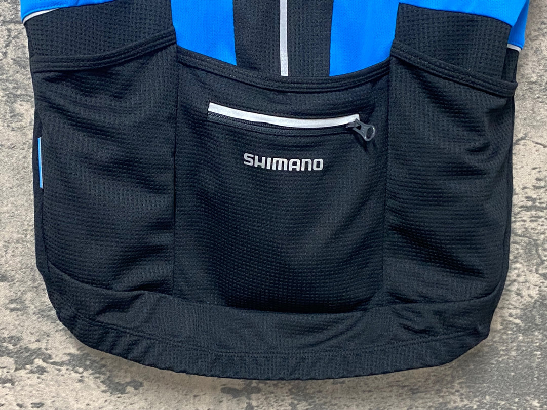 KK241 シマノ SHIMANO 半袖 サイクルジャージ 黒 青 M