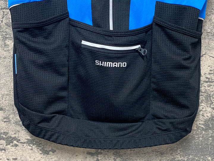 KK241 シマノ SHIMANO 半袖 サイクルジャージ 黒 青 M