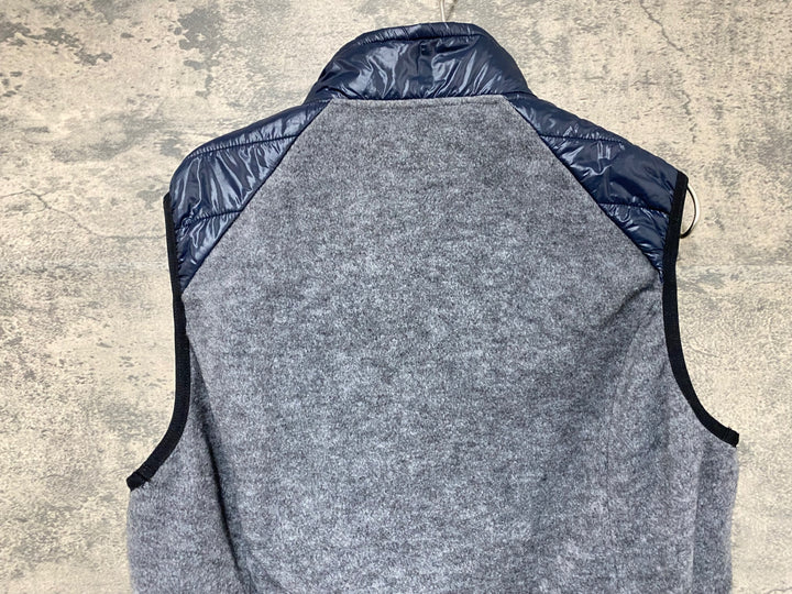 JY615 カフェドシクリステ CAFE DU CYCLISTE Albertine Gilet Men ジレ サイクルベスト 紺 グレー L ダウン 中綿 フリース