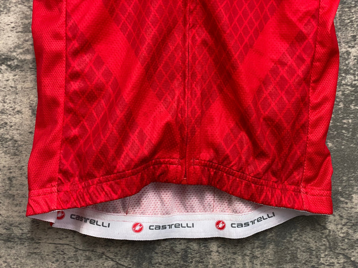 KH169 カステリ CASTELLI 半袖 サイクルジャージ 赤 S
