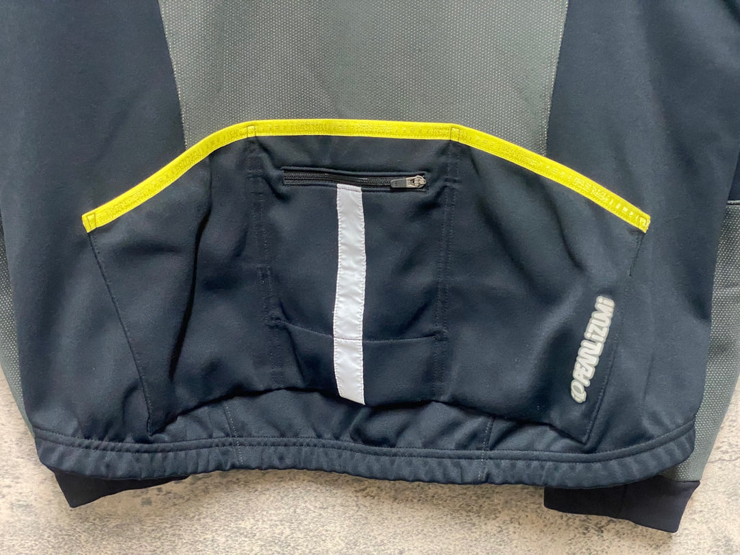 KP700 パールイズミ PEARL iZUMi 長袖 サイクルジャケット グレー 黒 XL 裏起毛 ※旧ロゴ