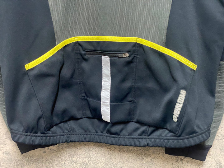 KP700 パールイズミ PEARL iZUMi 長袖 サイクルジャケット グレー 黒 XL 裏起毛 ※旧ロゴ