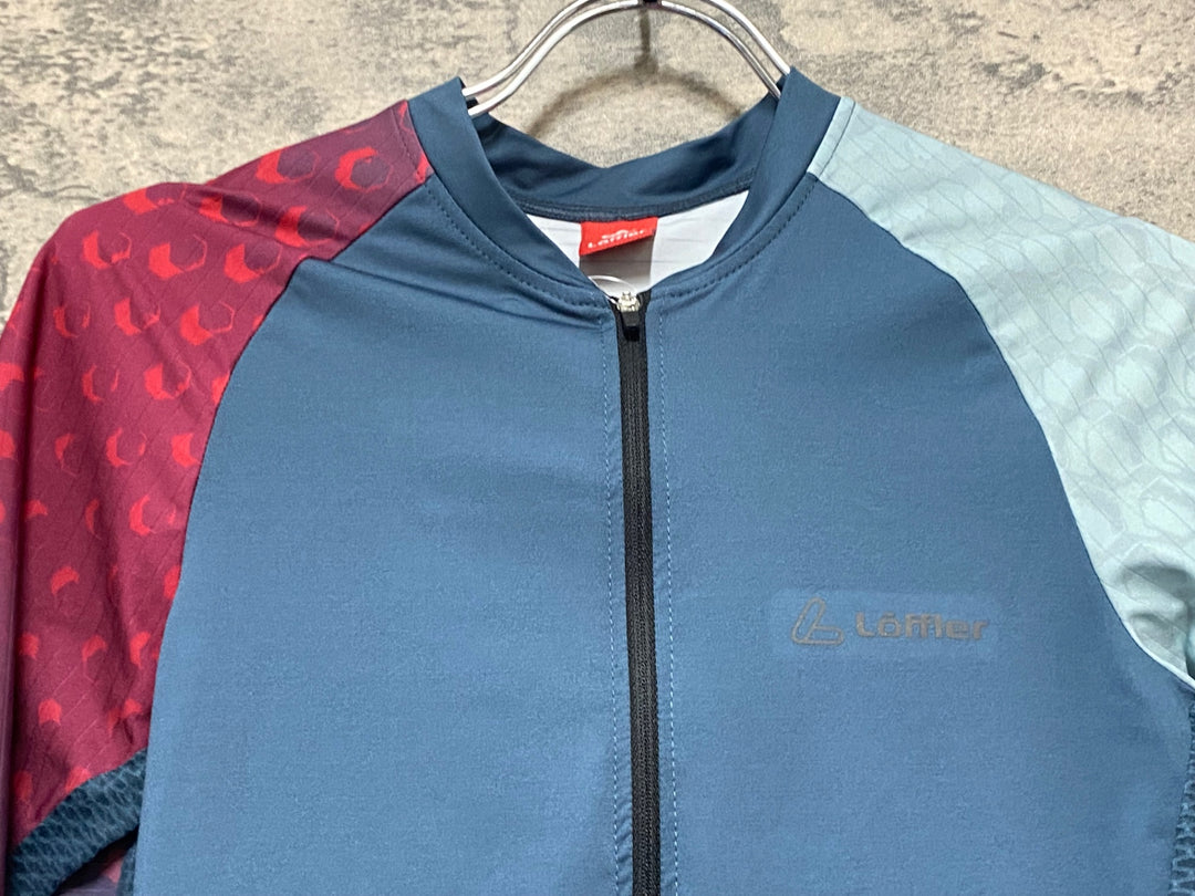 KJ224 Loffler 半袖 サイクルジャージ 紺赤 M MEN'S