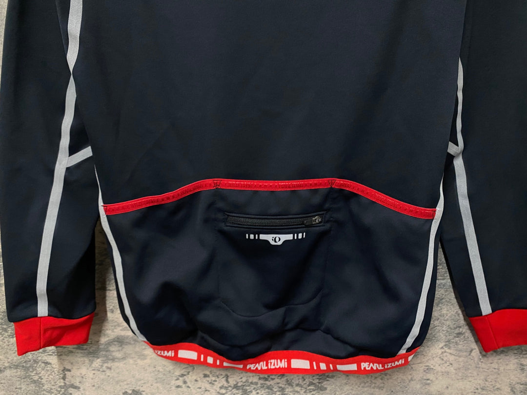 KD228 パールイズミ PEARL iZUMi 長袖 サイクルジャージ 裏起毛 S 黒赤