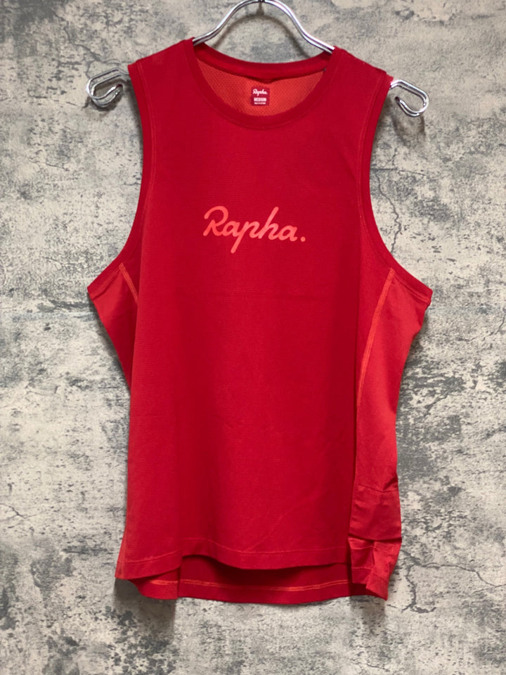 KQ646 ラファ Rapha WOMEN'S INDOOR TRAINING T-SHIRT ノースリーブ ベースレイヤー 赤 M レディース