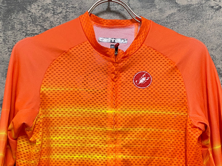 KB682 カステリ CASTELLI 半袖 サイクルジャージ オレンジ M