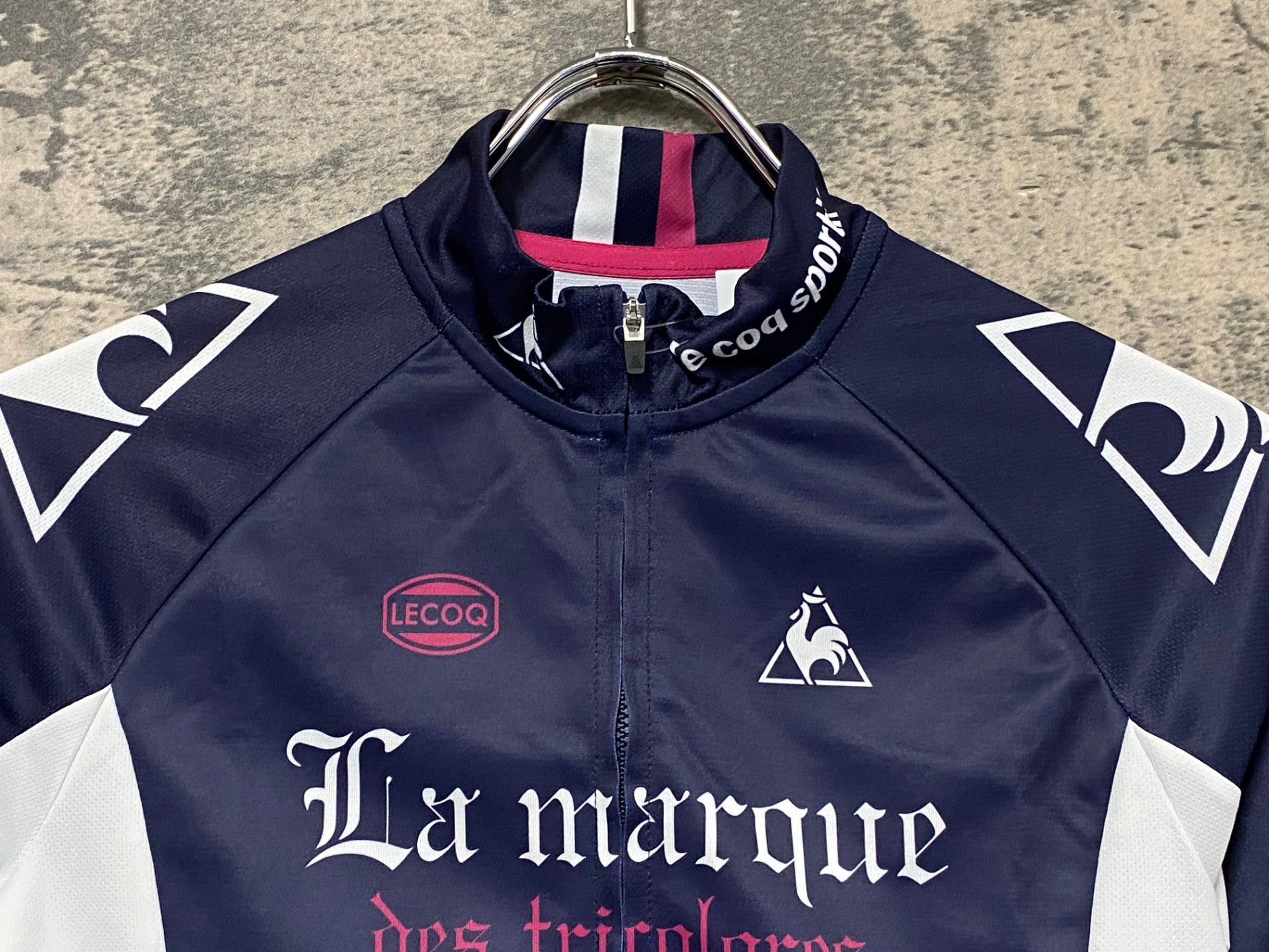JT496 ルコックスポルティフ le coq sportif 長袖 サイクルジャージ 紺