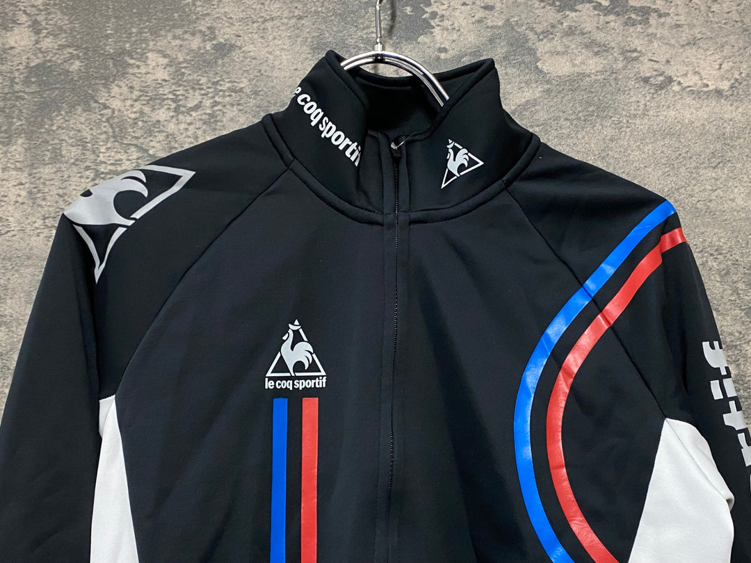 KC849 ルコックスポルティフ le coq sportif 長袖 サイクルジャケット 黒 M 裏起毛 ※たばこ臭