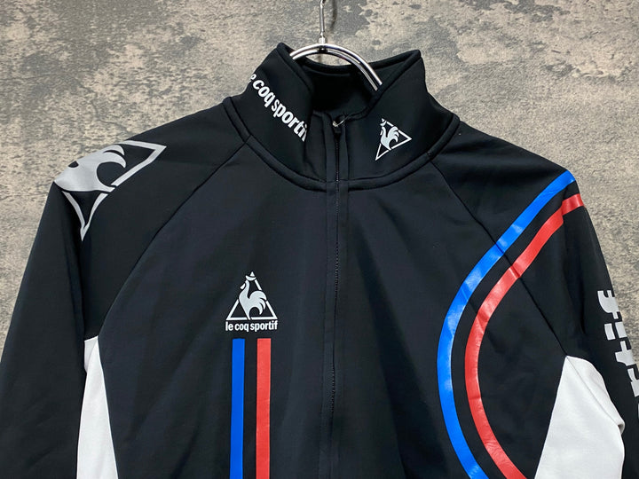 KC849 ルコックスポルティフ le coq sportif 長袖 サイクルジャケット 黒 M 裏起毛 ※たばこ臭