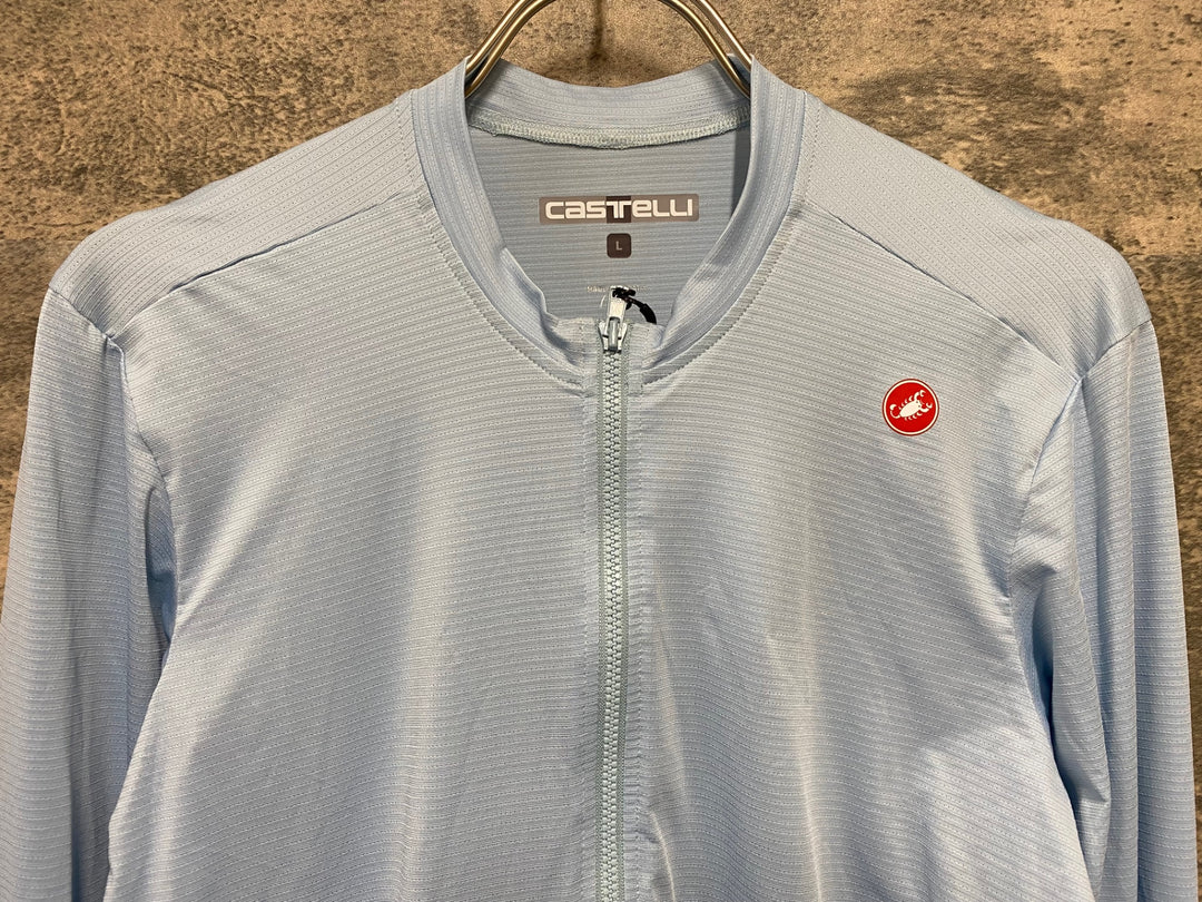 KC013 カステリ CASTELLI 長袖 サイクルジャージ 水色 L
