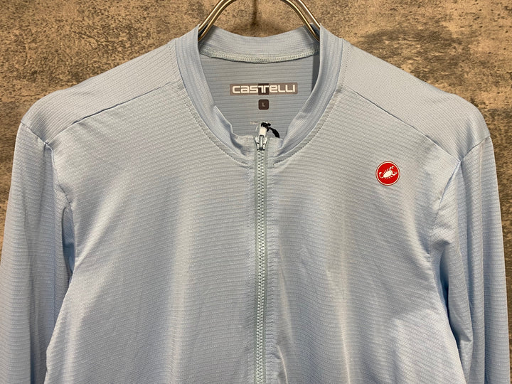 KC013 カステリ CASTELLI 長袖 サイクルジャージ 水色 L