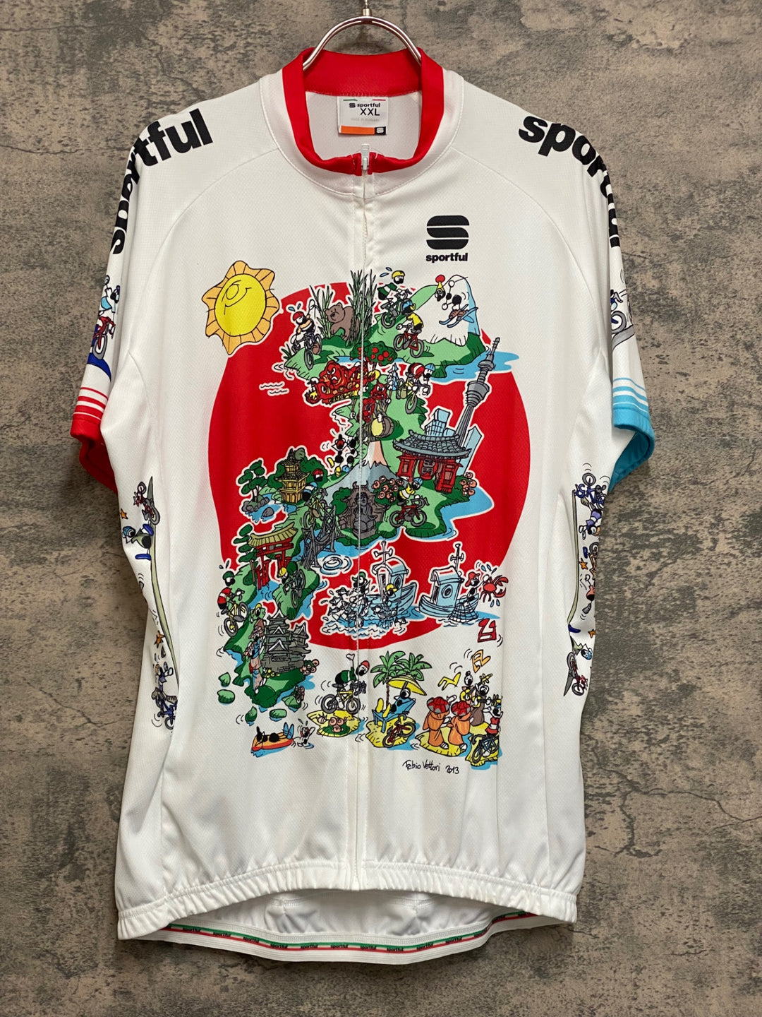 JN586 スポーツフル sportful 半袖サイクルジャージ 白 fabiovettori XXL