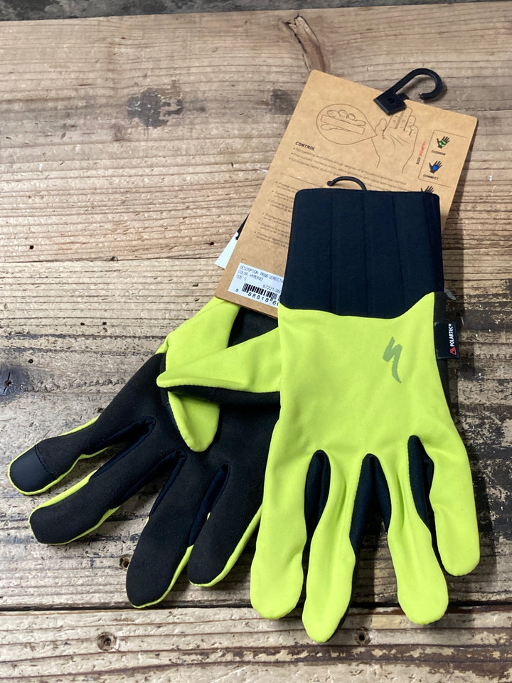 JV585 スペシャライズド SPECIALIZED PRIME SERIES WATATERPROOF 長指 グローブ 黄 S 裏起毛 POLARTEC