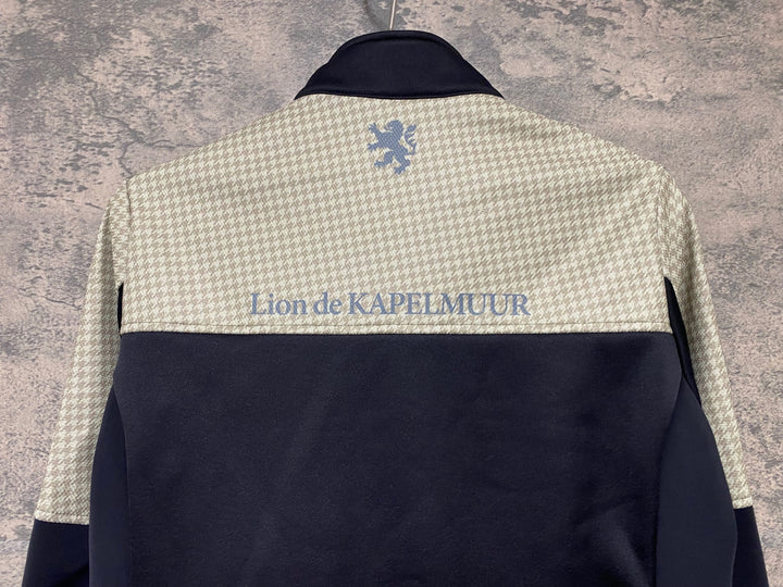 JM251 リオンドカペルミュール Lion de KAPELMUUR 長袖 サイクルジャケット 千鳥 ベージュ 黒 レディース 34 裏起毛 未使用