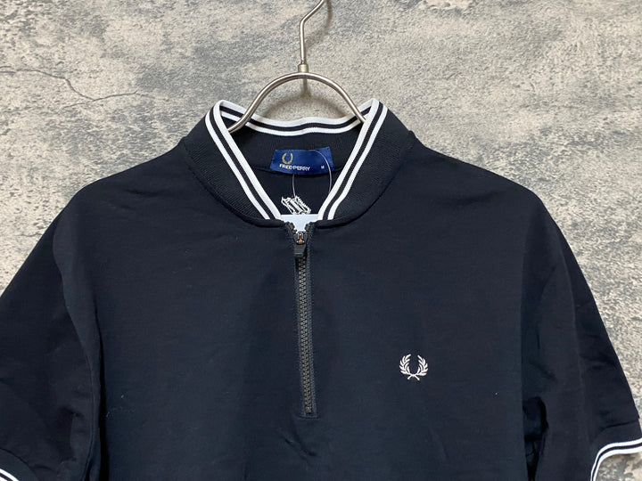 JO843 FRED PERRY × narifuri ハーフジップ シャツ 黒 M