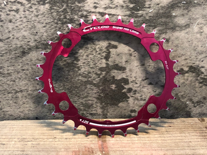 JO927 スギノ SUGINO サイクロイド Cycloid Super Hill Climb CY4-SHC 楕円 インナー チェーンリング 32T 赤 PCD110