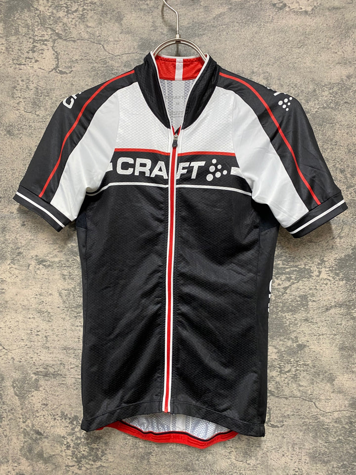 JH606 クラフト CRAFT 半袖 サイクルジャージ XSサイズ 黒 白 赤