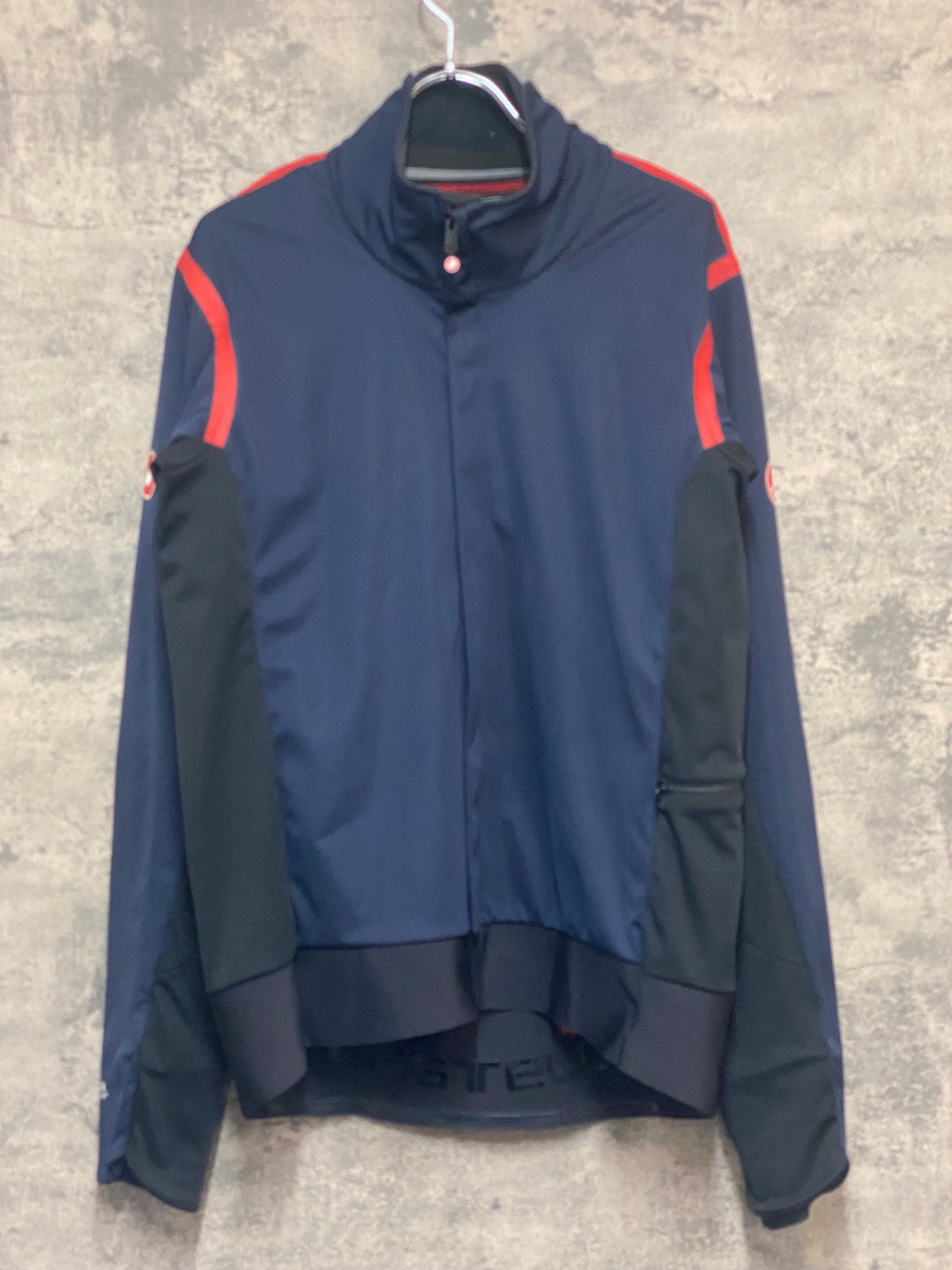 KR425 カステリ CASTELLI Alpha ROS 2 WINTER JACKET 長袖 サイクルジャケット 紺 3XL GORE TEX INFINIUM ※ほつれ