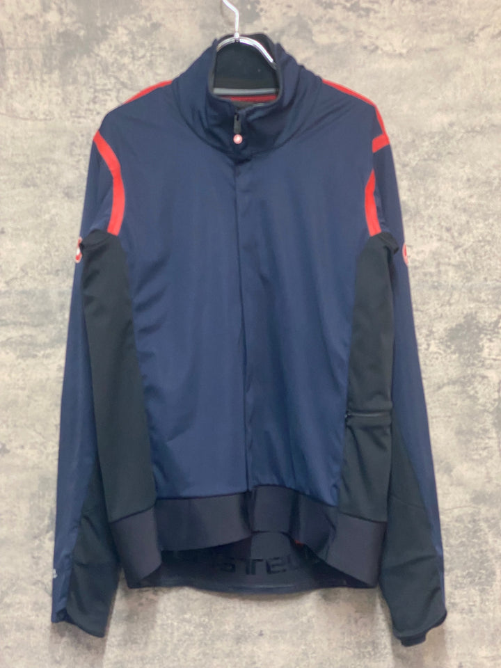 KR425 カステリ CASTELLI Alpha ROS 2 WINTER JACKET 長袖 サイクルジャケット 紺 3XL GORE TEX INFINIUM ※ほつれ
