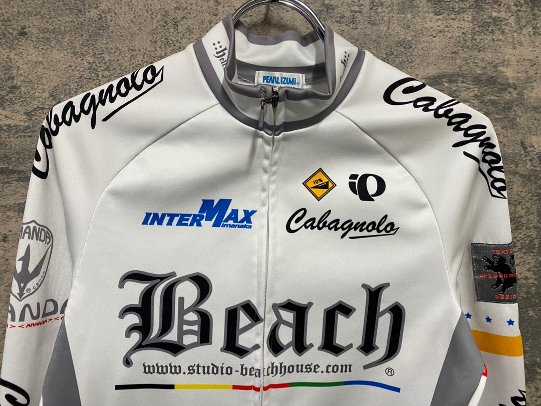 JT529 パールイズミ PEARL iZUMi 長袖 サイクルジャージ 白 M 裏起毛
