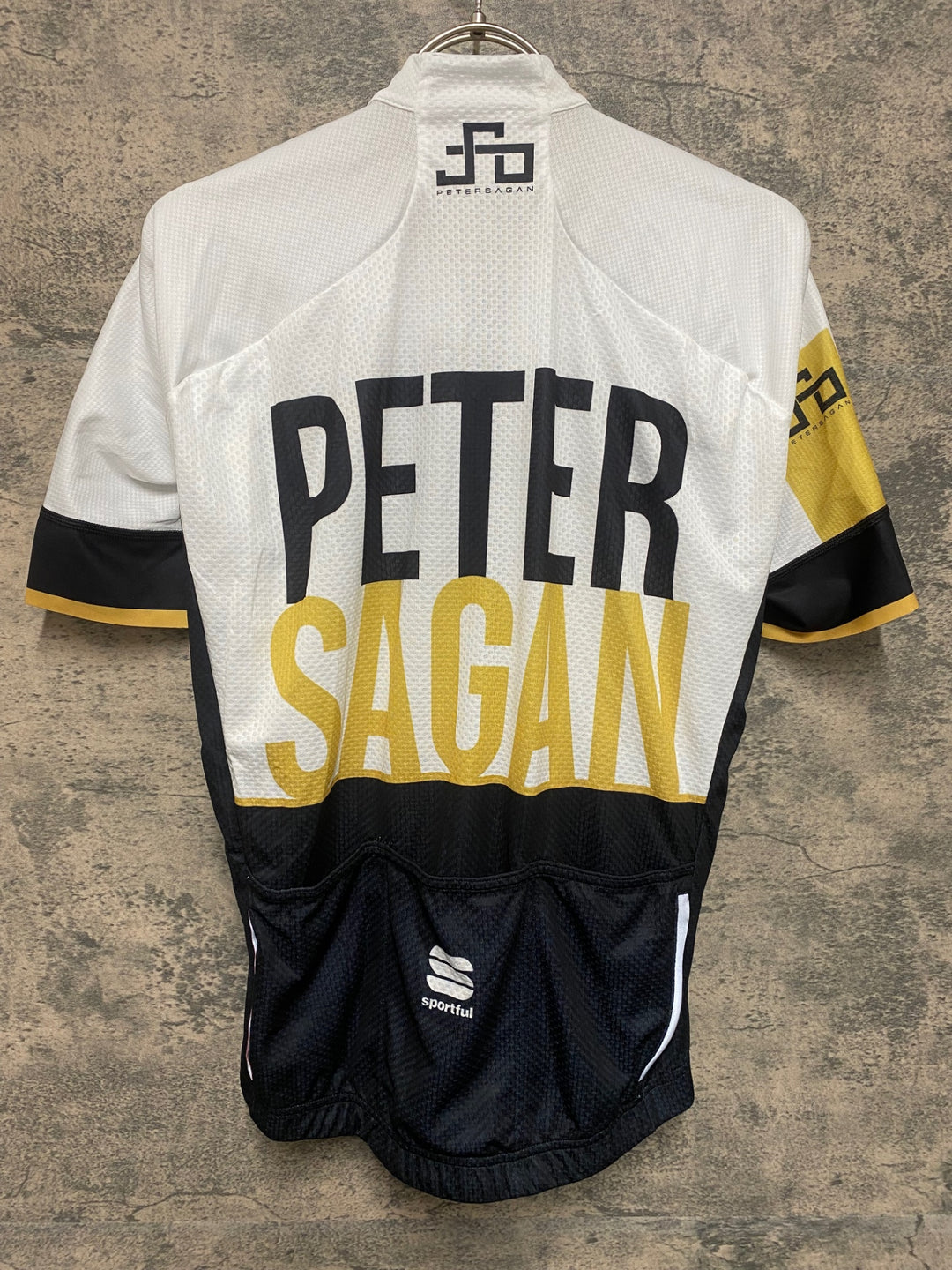 JR979 スポーツフル sportful 半袖 サイクルジャージ 白 黒 M PETER SAGAN