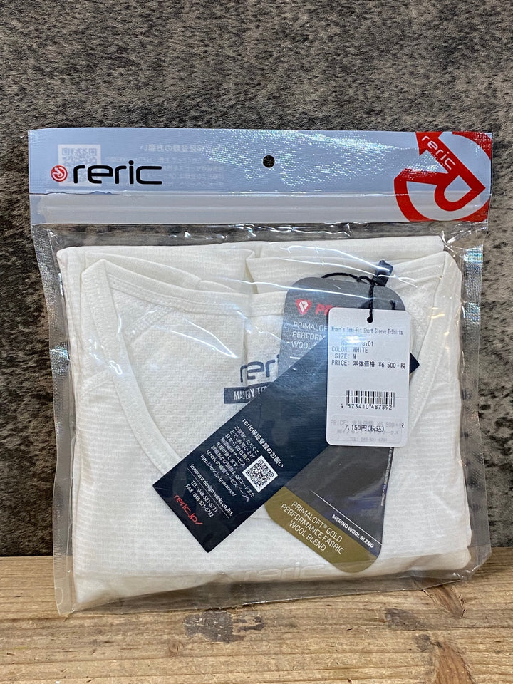 JW017 レリック reric Women's Semi-Fit Short Sleeve T-Shirts 半袖 ベースレイヤー 白 M レディース