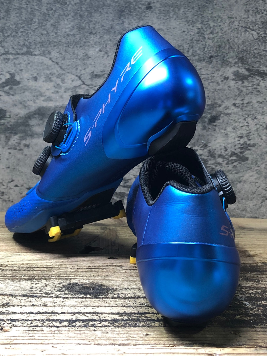 JP256 シマノ SHIMANO S-PHYRE SHRC902M ビンディングシューズ SPD-SL 青 EU41.5