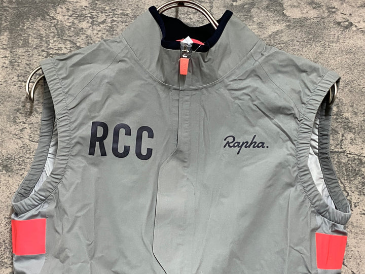 JW051 ラファ Rapha RCC PRO TEAM RAIN GILET サイクルベスト ジレ グレー M
