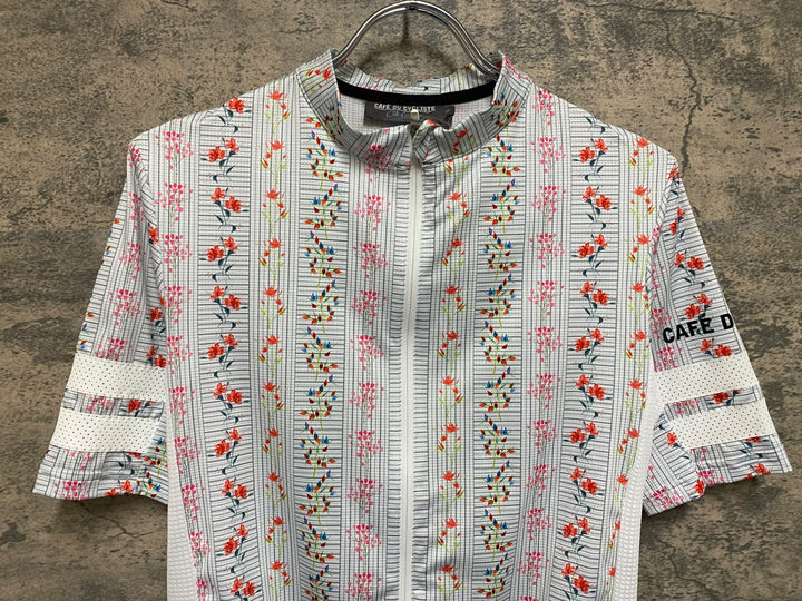 KS227 カフェドシクリステ cafe du cycliste Floriane R. x Centifolia 半袖 サイクルジャージ グレー sakura S