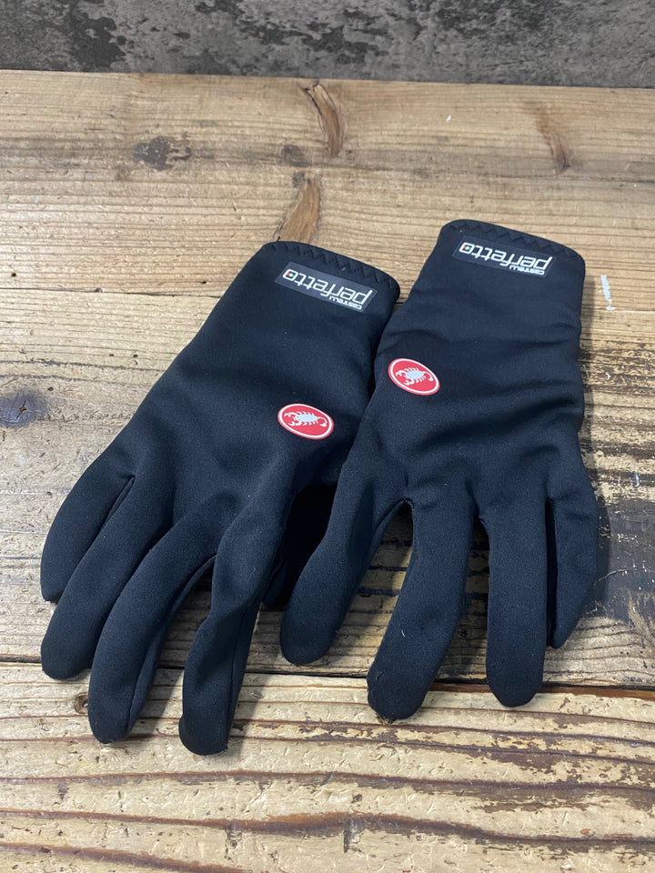 KP322 カステリ CASTELLI perfetto ROSSOCORSA GORE-TEX 長指 グローブ 黒 L 裏起毛 ※破れ