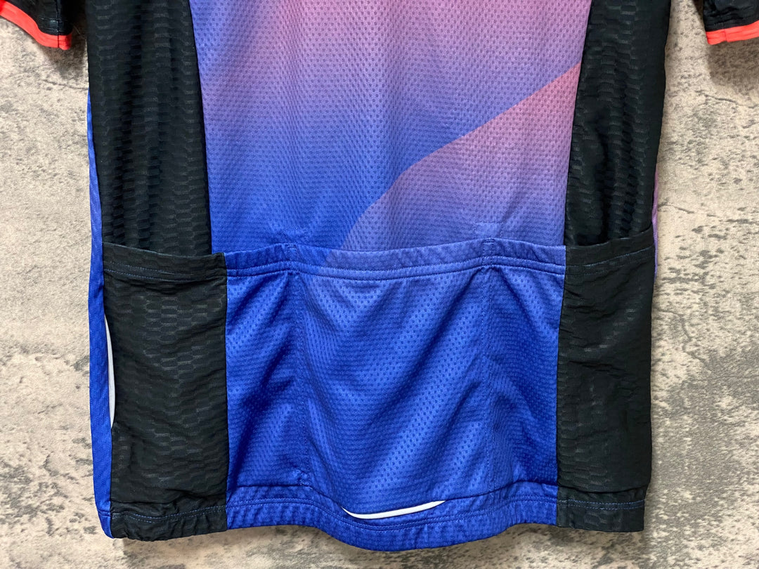 KN631 クオーレ CUORE 半袖 サイクルジャージ 赤青黒 L