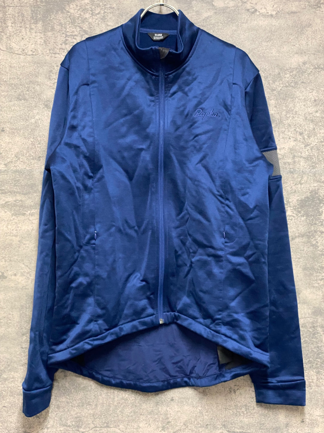 JN804 ラファ Rapha MEN'S LS CLASSIC WINTER JERSEY 長袖 サイクルジャージ 青 XX-L 裏起毛 ※脇部やや毛羽立ちあり