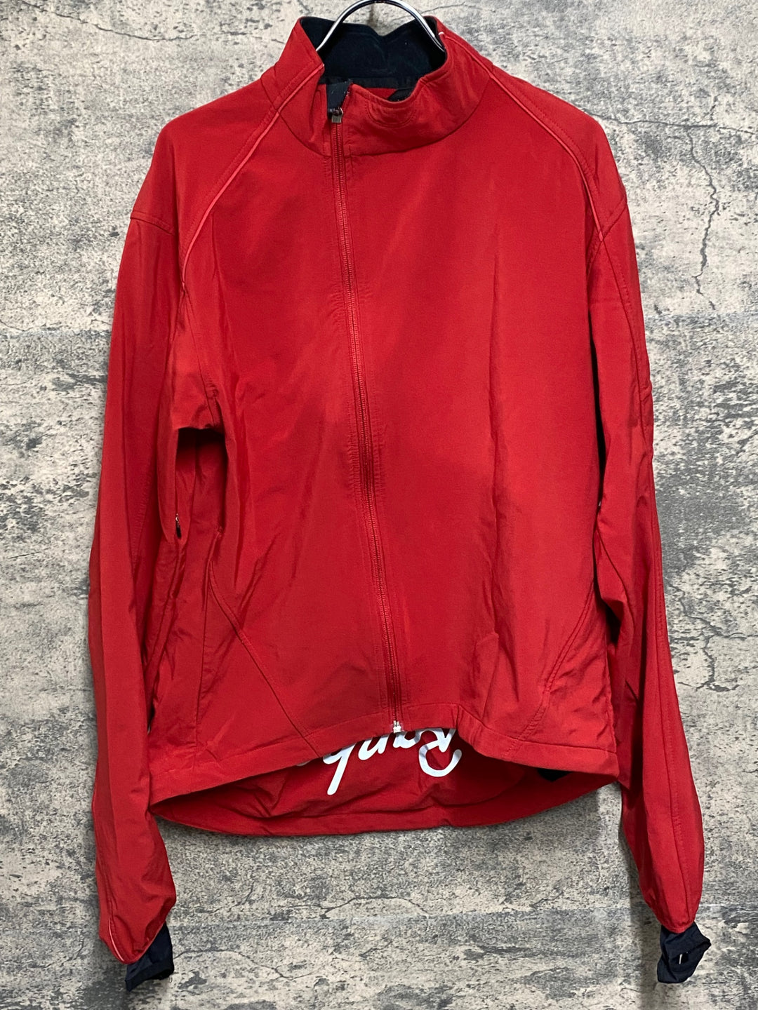 JD113 ラファ Rapha SOFTSHELL JACKET CHARLY GAUL 長袖 サイクルジャケット 赤 L ※チェーン汚れ. 毛玉.