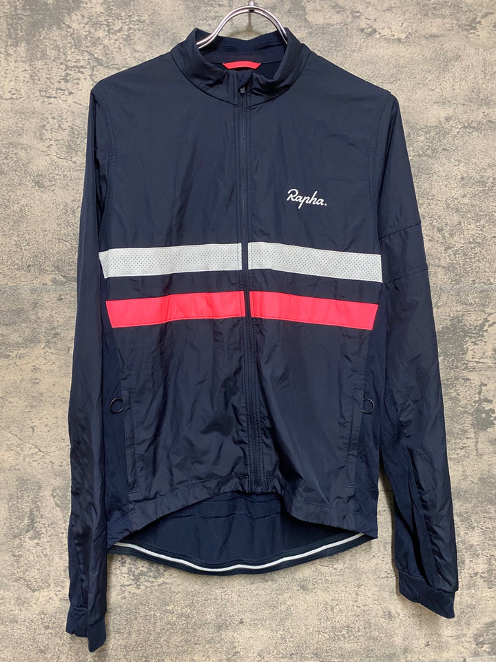 KE817 ラファ Rapha LONG SLEEVE WINDBLOCK JERSEY 長袖 サイクルジャージ L 濃紺