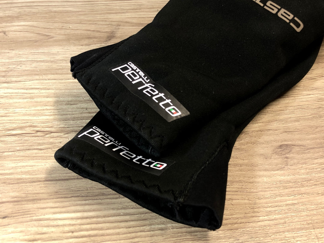 JS401 カステリ CASTELLI ROSSOCORSA perfetto 長指 グローブ 黒 S 裏起毛 WINDSTOPPER ※タグカット