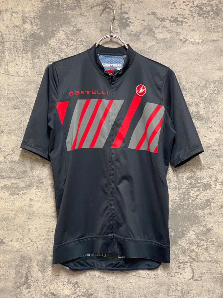 JS961 カステリ CASTELLI 半袖 サイクルジャージ 黒 S