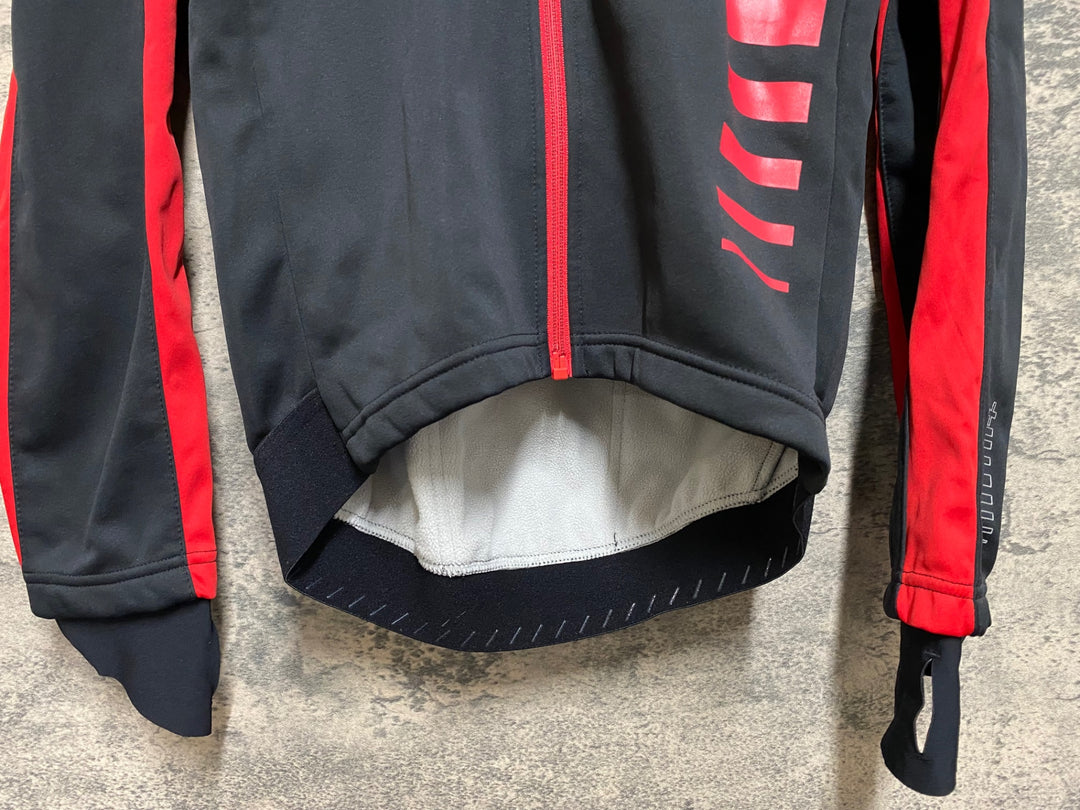 JN211 rh+ 長袖 サイクルジャケット 黒 赤 M 裏起毛