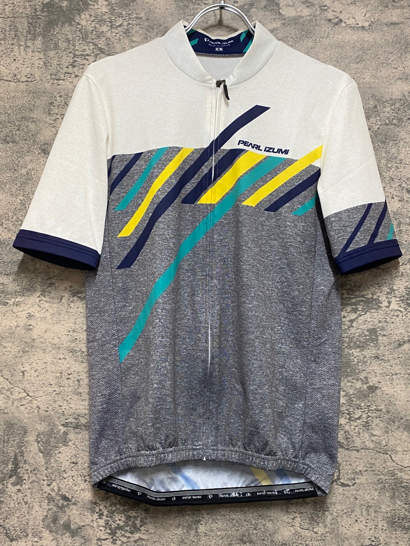 JP542 パールイズミ PEARL iZUMi 半袖 サイクルジャージ 白 グレー XL