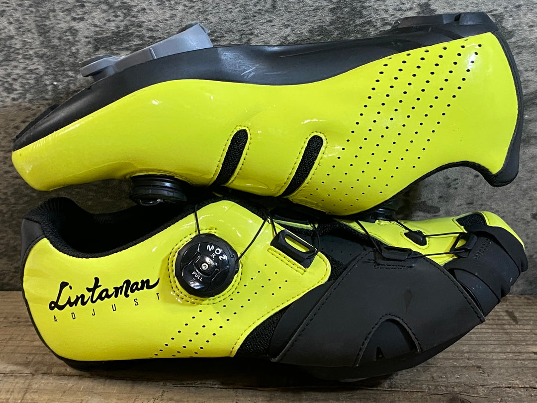 KG615 リンタマン Lintaman アジャストロード ADJUST Road Comp ビンディングシューズ SPD-SL 黄黒 EU41