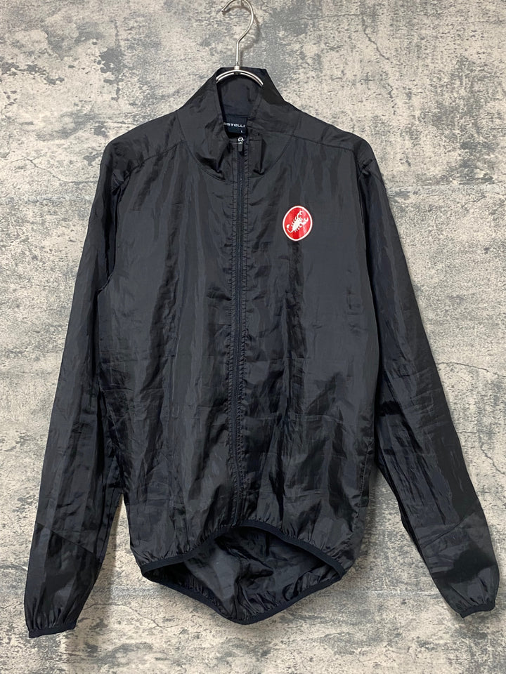JZ122 カステリ CASTELLI 長袖 ウインドブレイカー 黒 L