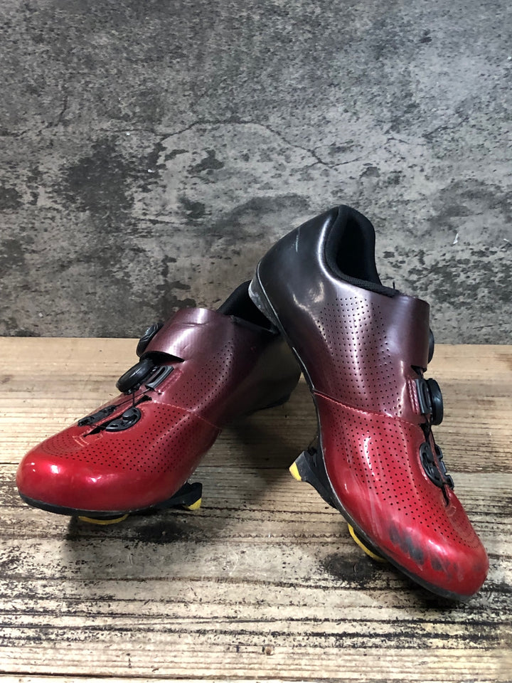 JU952 シマノ SHIMANO RC7 SHRC701M R01 S ビンディングシューズ 赤黒 3穴 EU42