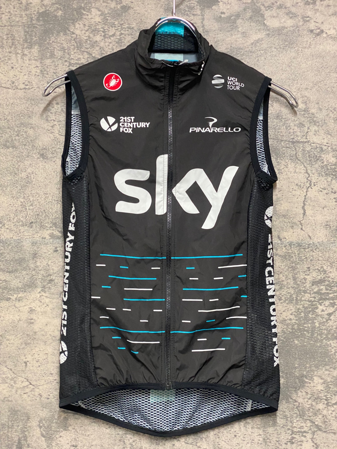 JK743 カステリ CASTELLI サイクルベスト ジレ 黒 S TEAM Sky