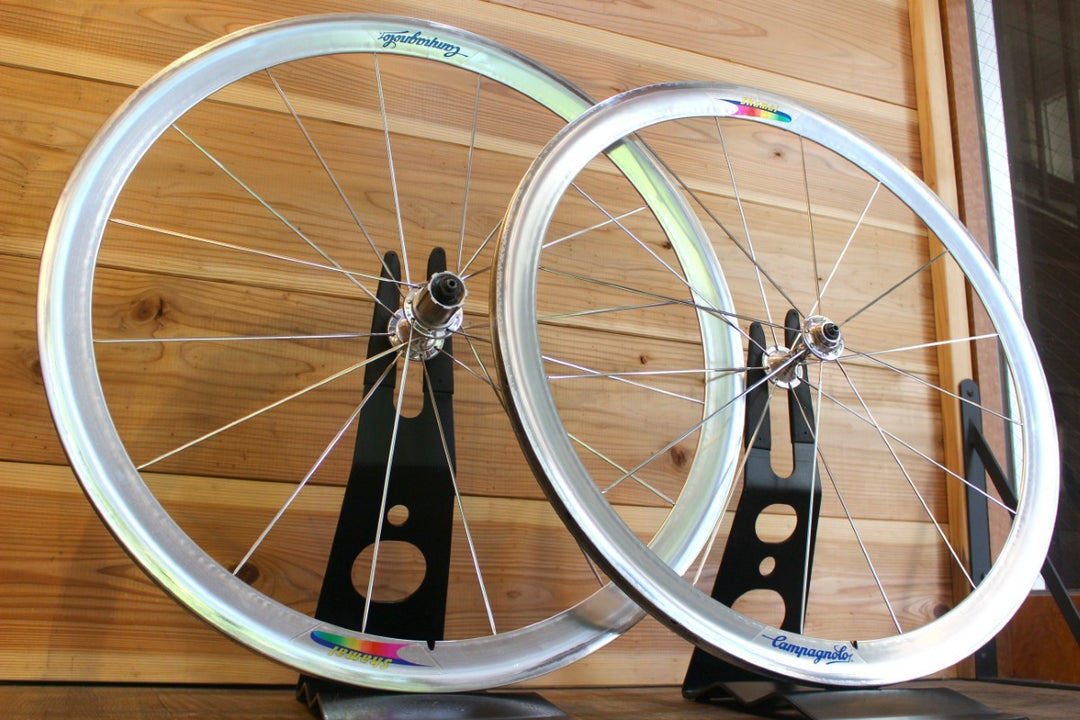 カンパニョーロ Campagnolo シャマル SHAMAL 1st アルミ チューブラー ホイールセット カンパ8S 銀シャマル 【名古屋店】