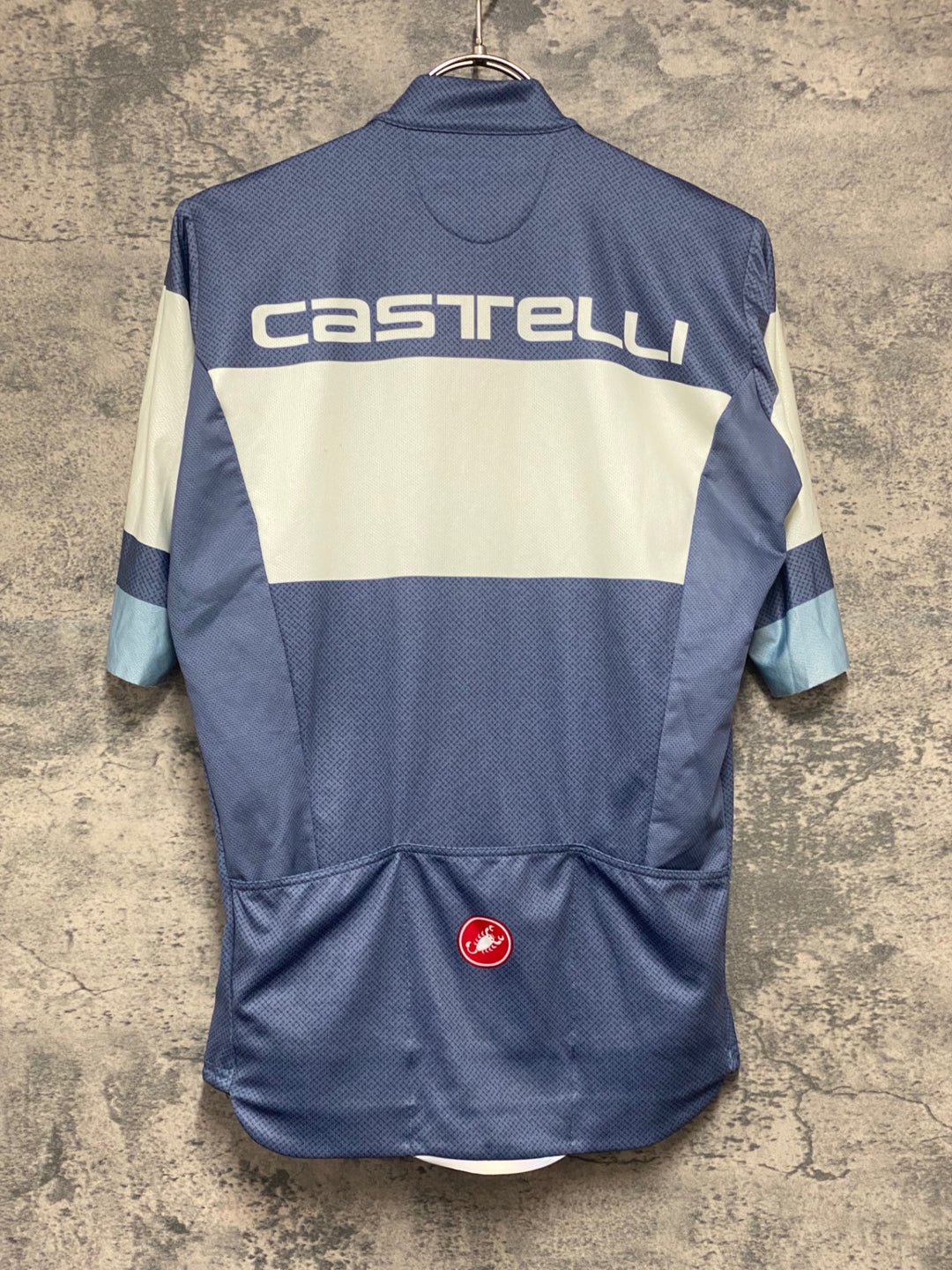 JX964 カステリ CASTELLI 半袖 サイクルジャージ 紺白  M