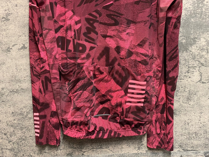 JZ865 ラファ Rapha PRO TEAM LONG SLEEVE THERMAL JERSEY ROAD GRAFFITI 長袖 サイクルジャージ ピンク L