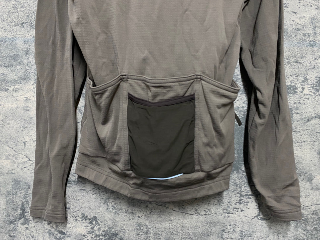 KB615 プロトンドパリ Peloton de Paris AVONTURIER MERINO LS JERSEY 長袖 サイクルジャージ ブラウン XS 裏起毛