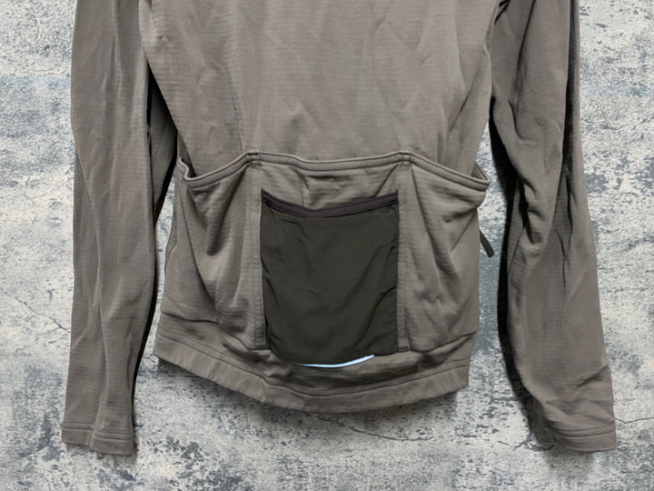 KB615 プロトンドパリ Peloton de Paris AVONTURIER MERINO LS JERSEY 長袖 サイクルジャージ ブラウン XS 裏起毛