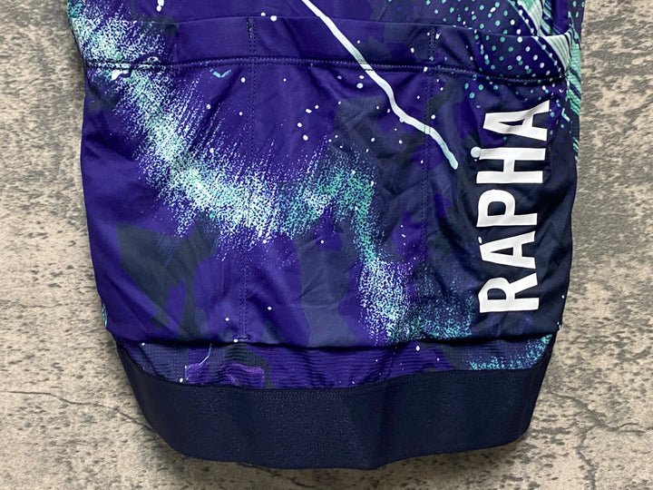 JE148 ラファ Rapha CANYON/SRAM PRO TEAM TRAINING JERSEY 半袖 サイクルジャージ パープル グリーン XS