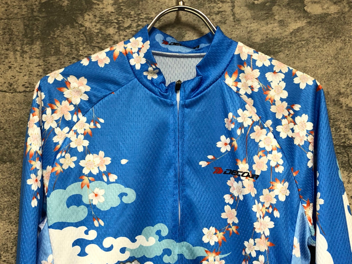 KE205 DECOJA 長袖 サイクルジャージ 青 M